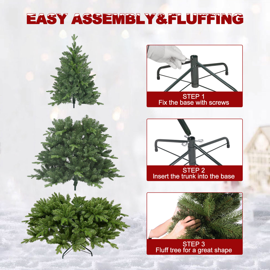 Makeatree Slim Pencil Christmas Tree Pre-Lit Green Artificial Tree with Hinged Branches (BEZ-L)