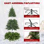 Makeatree Slim Pencil Christmas Tree Pre-Lit Green Artificial Tree with Hinged Branches (BEZ-L)