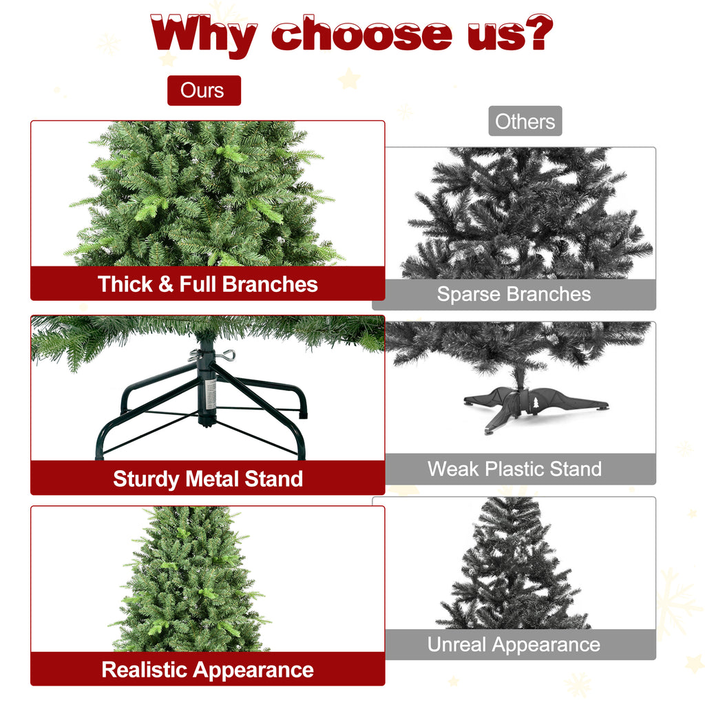 Makeatree Slim Pencil Christmas Tree Pre-Lit Green Artificial Tree with Hinged Branches (BEZ-L)