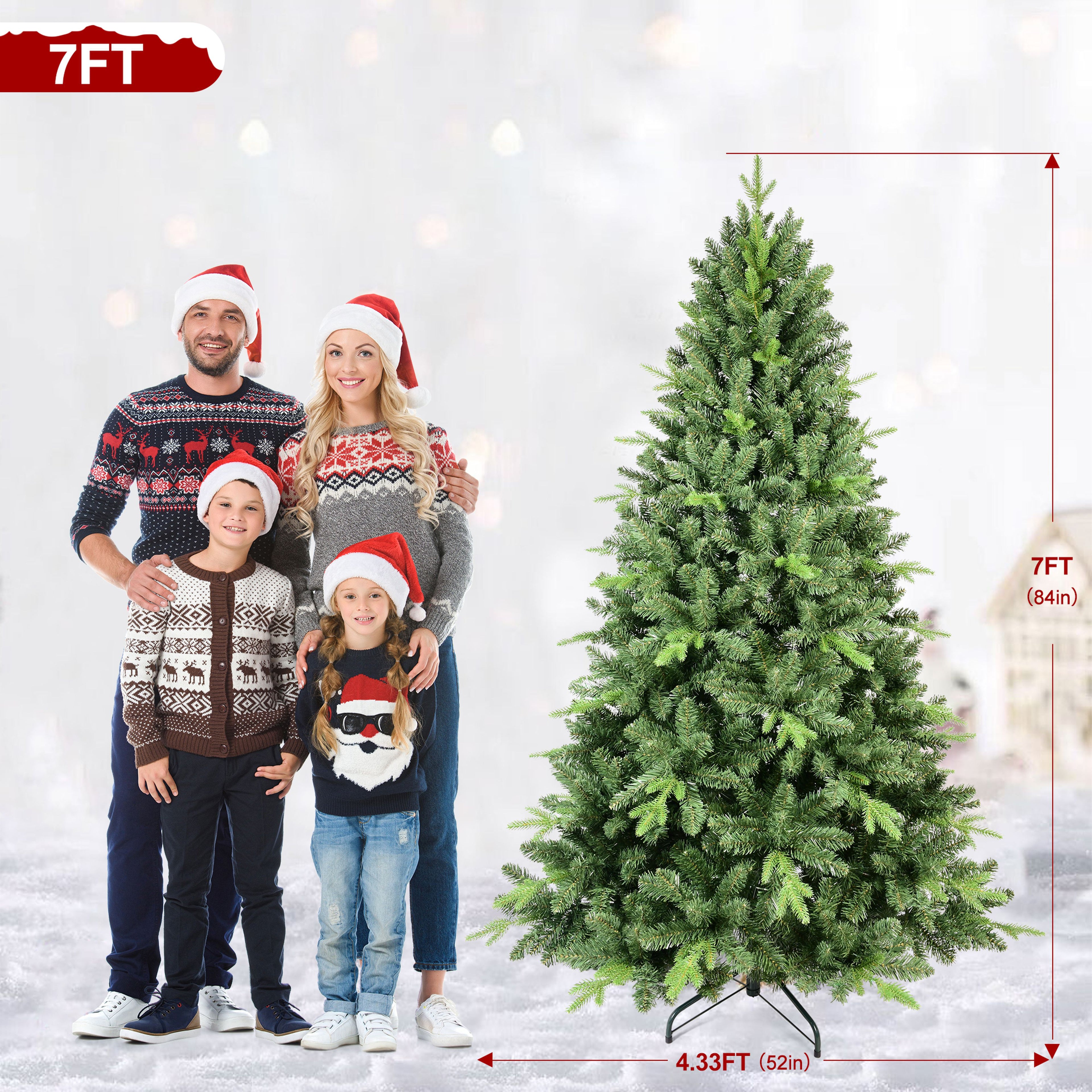 Makeatree Slim Pencil Christmas Tree Pre-Lit Green Artificial Tree with Hinged Branches (BEZ-L)