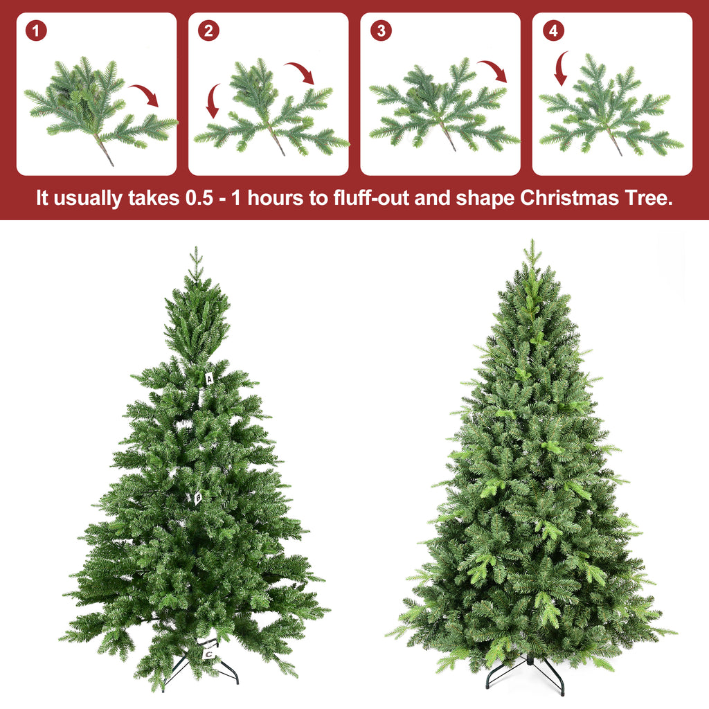 Makeatree Slim Pencil Christmas Tree Pre-Lit Green Artificial Tree with Hinged Branches (BEZ-L)