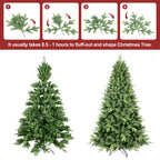 Makeatree Slim Pencil Christmas Tree Pre-Lit Green Artificial Tree with Hinged Branches (BEZ-L)