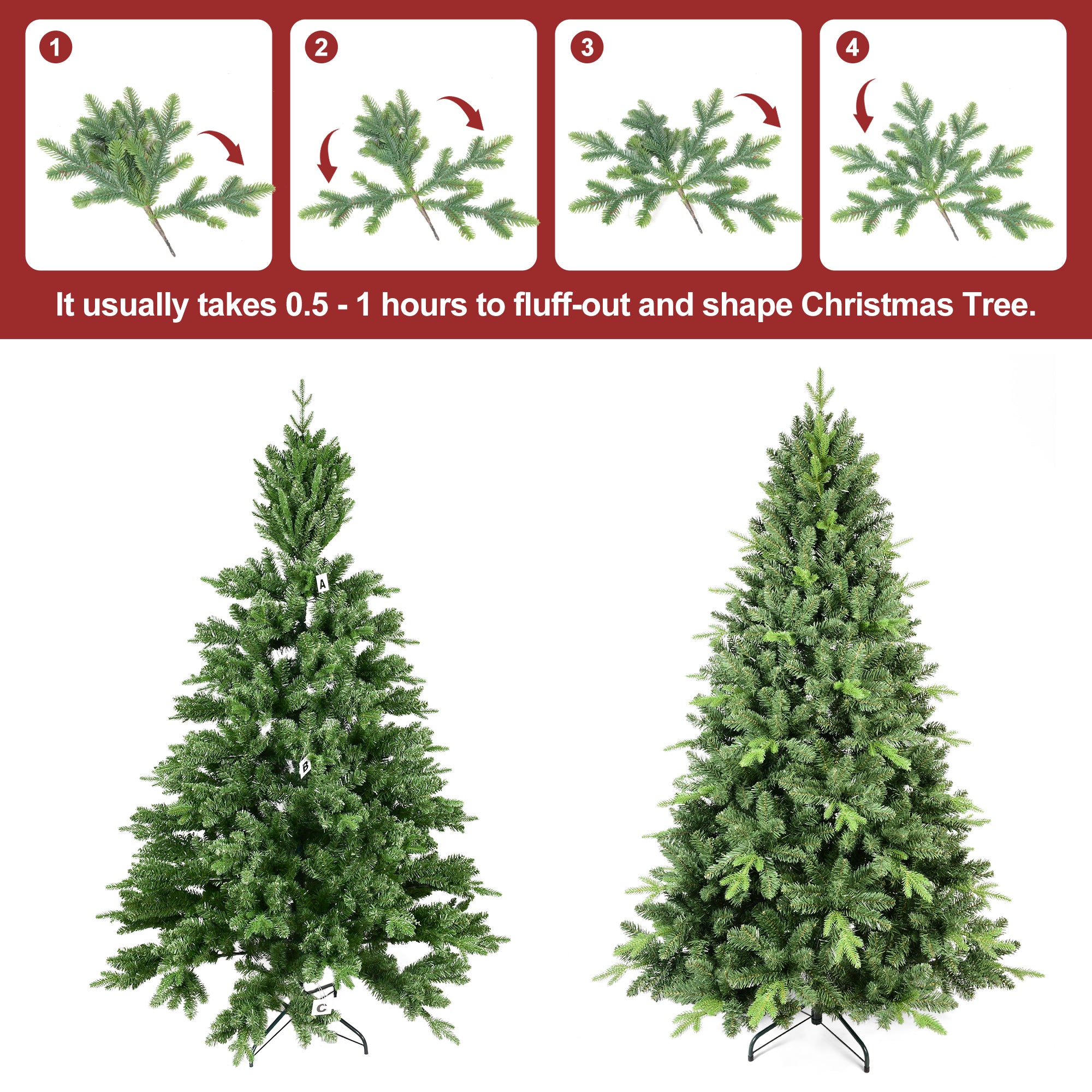 Makeatree Slim Pencil Christmas Tree Pre-Lit Green Artificial Tree with Hinged Branches (BEZ-L)