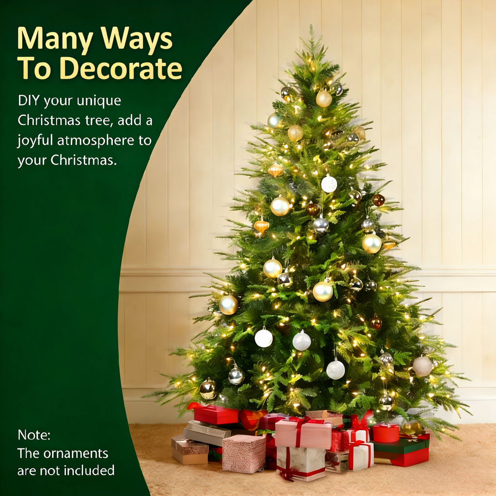Makeatree Christmas Tree 4-9ft Pre-Lit Realistic Green Fir Artificial Xmas Tree (CKT-L)