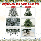 Makeatree 4Ft Snow Flocked Artificial Christmas Tree with Mixed PE PVC Branch Tips Unlit (CMC-TF-L)