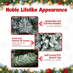 Makeatree 4Ft Snow Flocked Artificial Christmas Tree with Mixed PE PVC Branch Tips Unlit (CMC-TF-L)