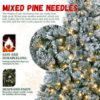 Makeatree 4Ft Snow Flocked Artificial Christmas Tree with Mixed PE PVC Branch Tips Unlit (CMC-TF-L)