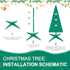 Makeatree Pop Up Christmas Tree 6-7.5ft Pre-Lit Pull Up Artificial Tree with Decorations (SSS-GN-L)