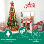 Makeatree Pop Up Christmas Tree 6-7.5ft Pre-Lit Pull Up Artificial Tree with Decorations (SSS-GN-L)