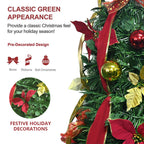 Makeatree Pop Up Christmas Tree 6-7.5ft Pre-Lit Pull Up Artificial Tree with Decorations (SSS-GN-L)