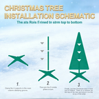 Makeatree Pop Up Christmas Tree 6-7ft Pre-Lit Silver Tinsel Collapsible Tree with Ornaments (SSS-SR-L)
