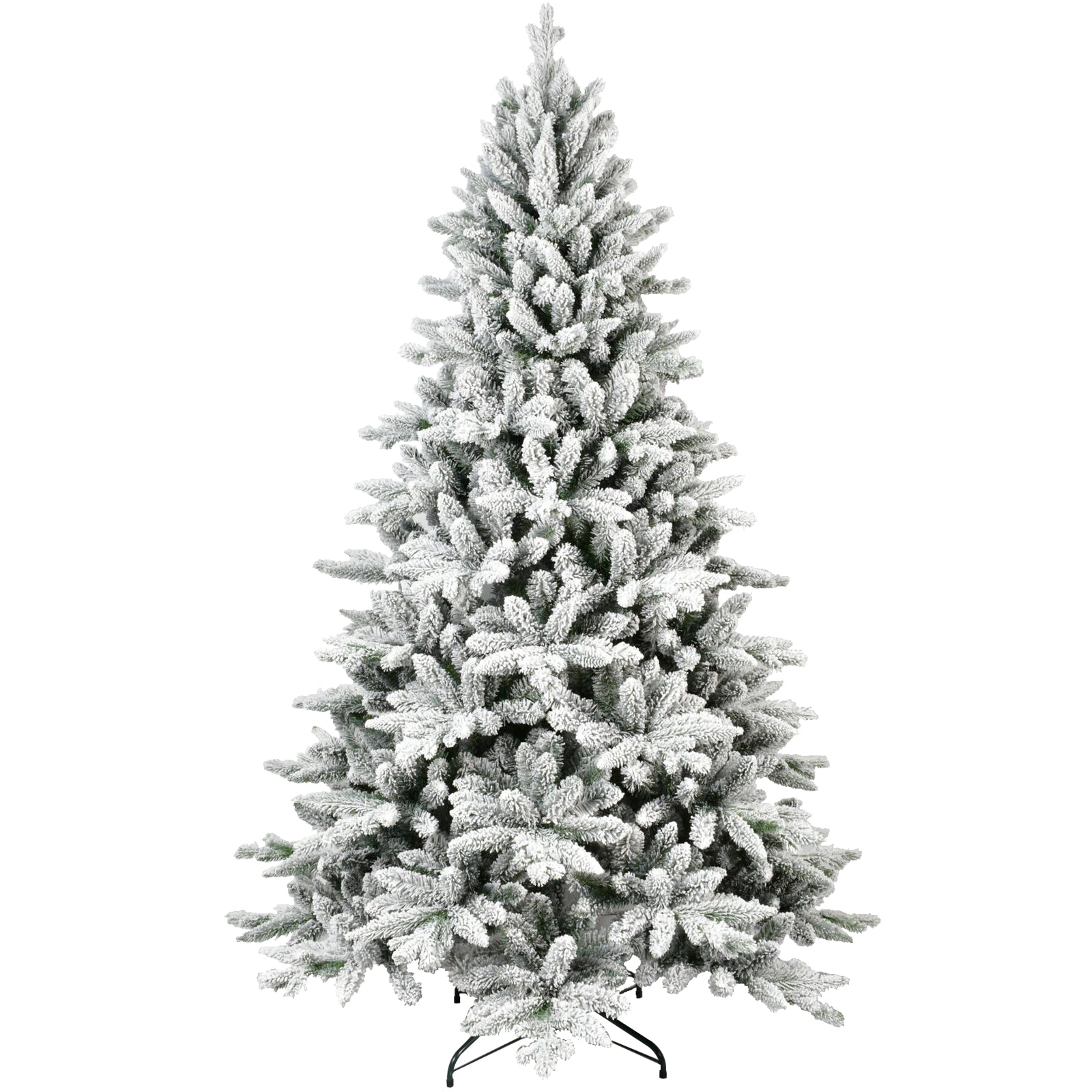 Makeatree White Flocked Snow Spruce 5-7ft Unlit Artificial Christmas Tree with Stand (SXT-TF)