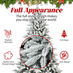 Makeatree White Flocked Snow Spruce 5-7ft Unlit Artificial Christmas Tree with Stand (SXT-TF)