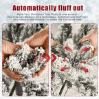 Makeatree White Flocked Snow Spruce 5-7ft Unlit Artificial Christmas Tree with Stand (SXT-TF)