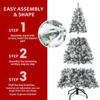 Makeatree Full Flocked Christmas Tree 4ft Unlit White Snow Artificial Tree with Stand (THT-TS)