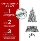 Makeatree Full Flocked Christmas Tree 4ft Unlit White Snow Artificial Tree with Stand (THT-TS)