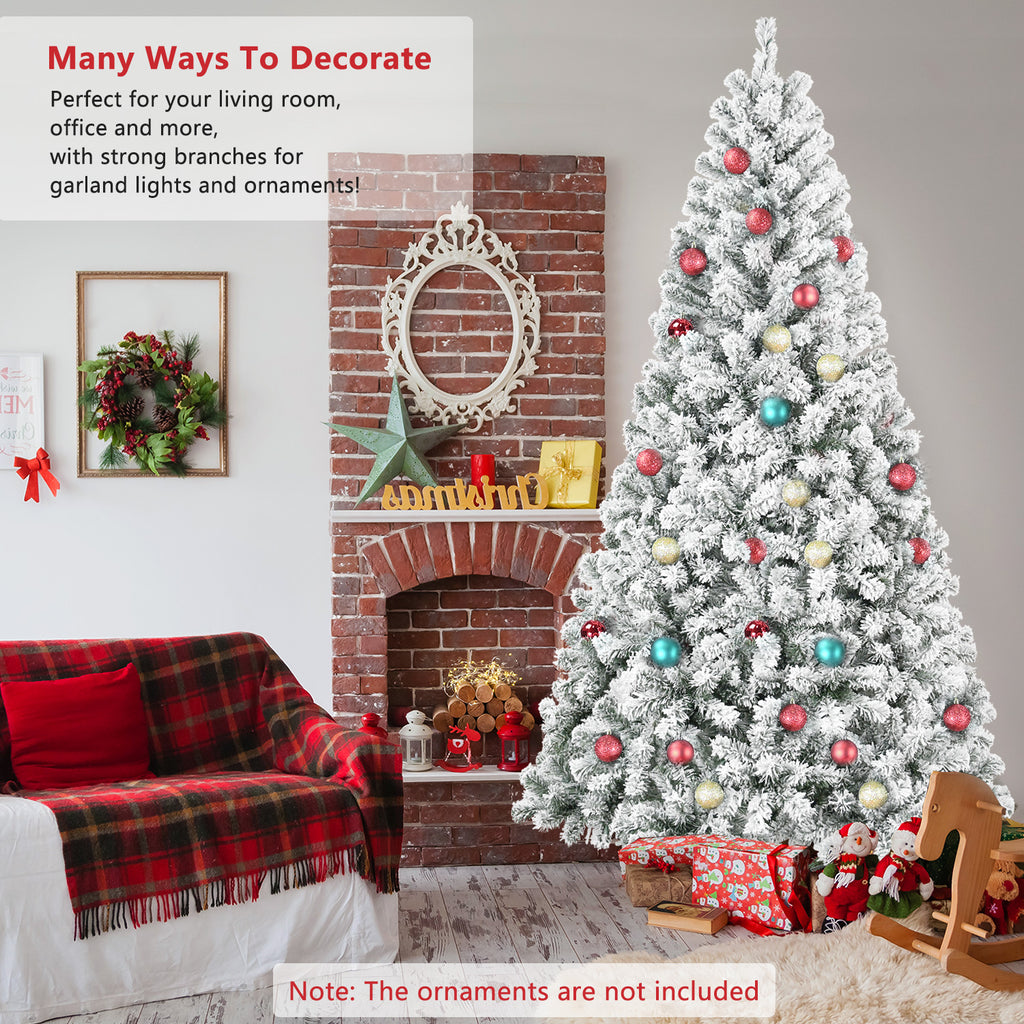 Makeatree Full Flocked Christmas Tree 4ft Unlit White Snow Artificial Tree with Stand (THT-TS)