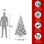 Makeatree Full Flocked Christmas Tree 4ft Unlit White Snow Artificial Tree with Stand (THT-TS)