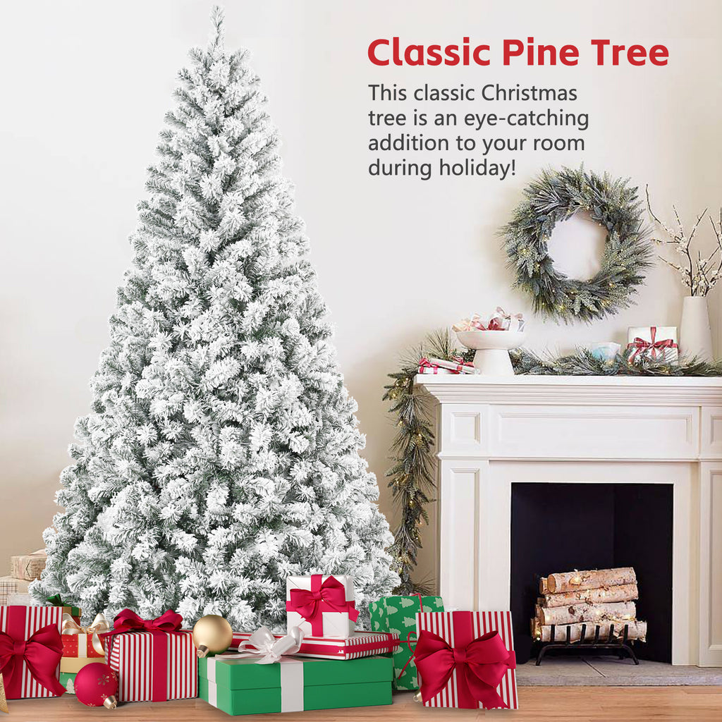 Makeatree Full Flocked Christmas Tree 4ft Unlit White Snow Artificial Tree with Stand (THT-TS)