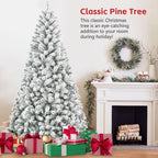 Makeatree Full Flocked Christmas Tree 4ft Unlit White Snow Artificial Tree with Stand (THT-TS)
