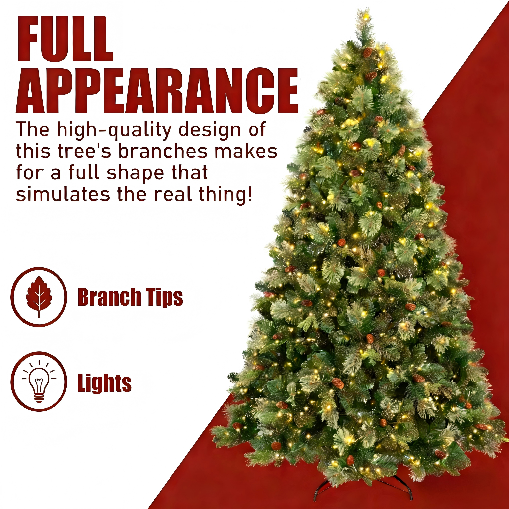 Makeatree Prelit Artificial Christmas Tree Carolina Pine (TUL-L)