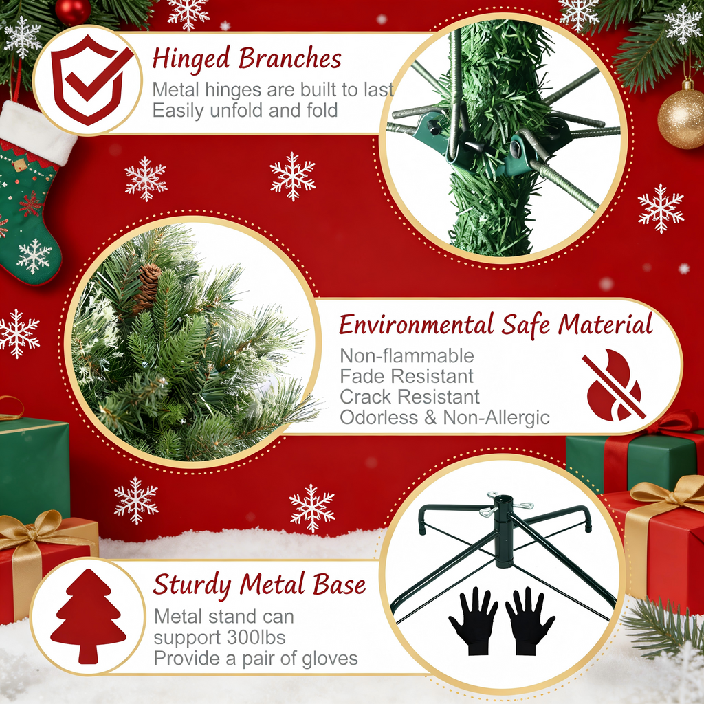 Makeatree Prelit Artificial Christmas Tree Carolina Pine (TUL-L)