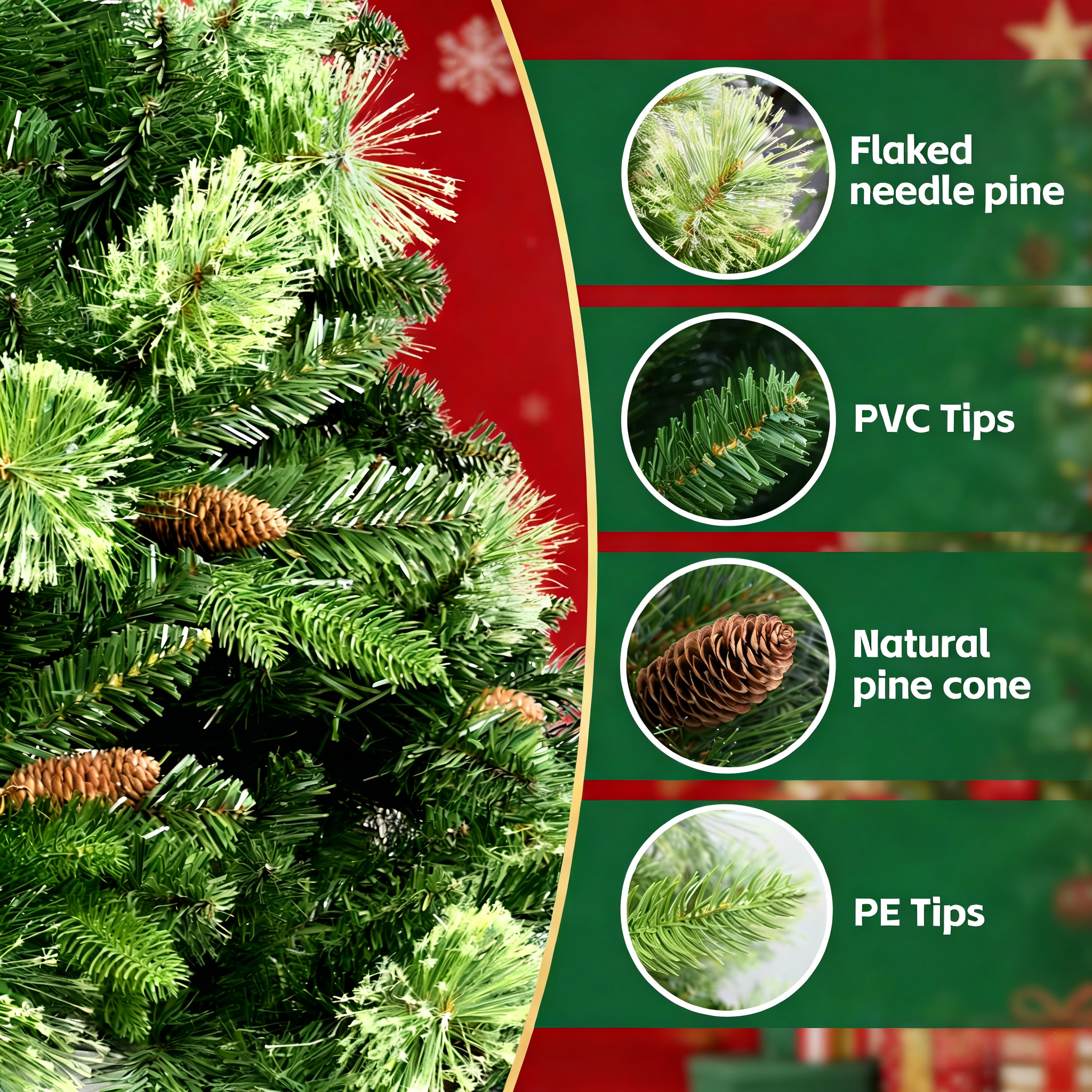 Makeatree Prelit Artificial Christmas Tree Carolina Pine (TUL-L)