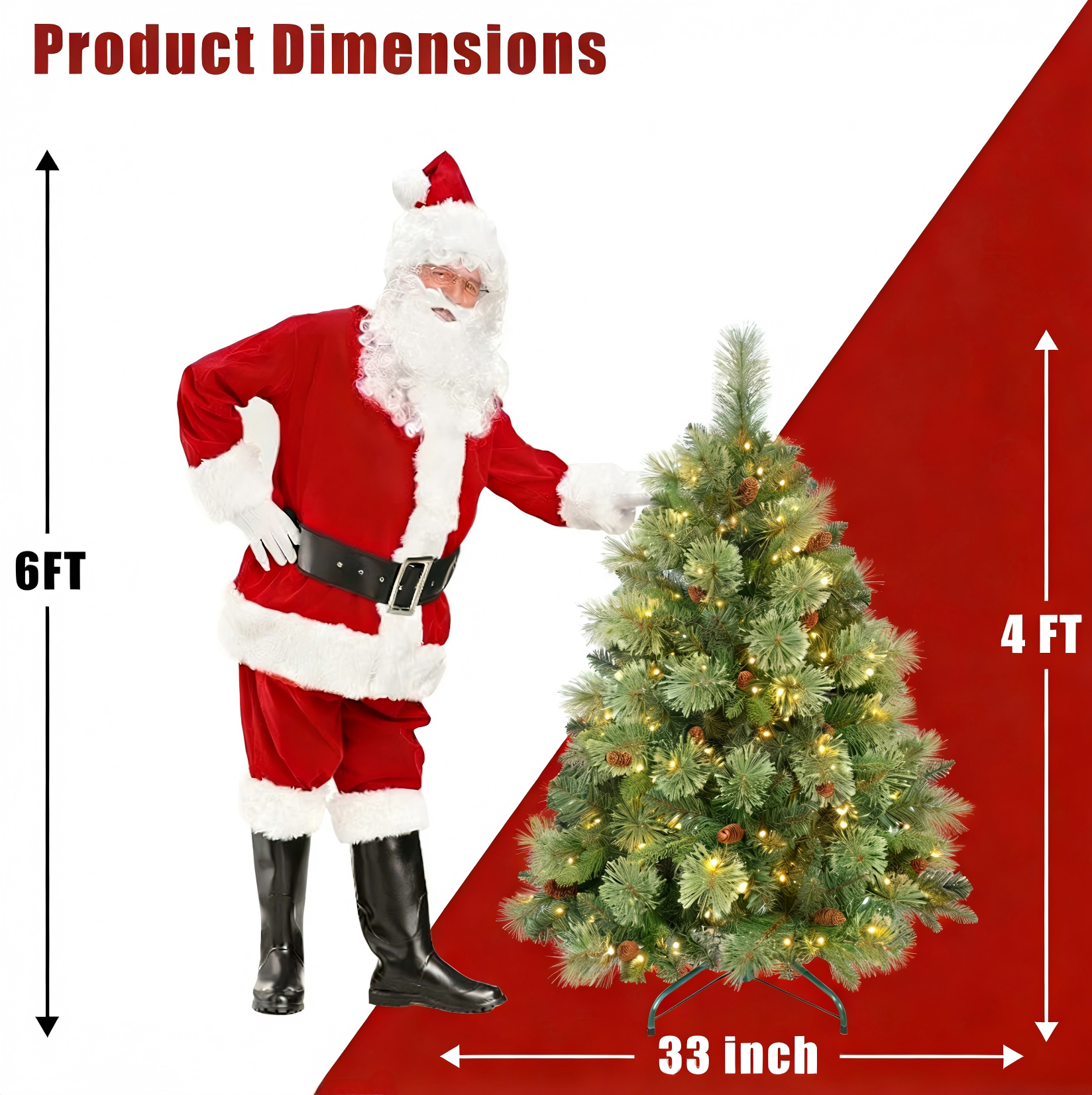 Makeatree Prelit Artificial Christmas Tree Carolina Pine (TUL-L)