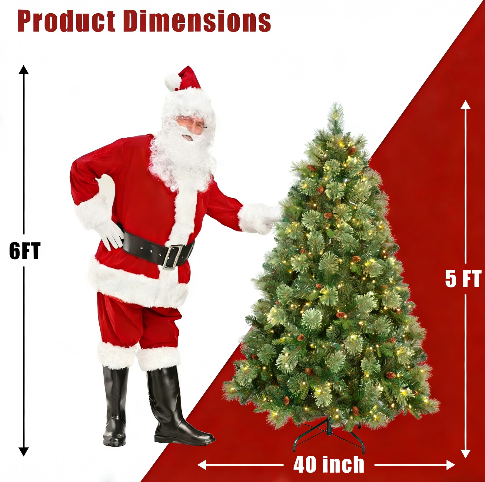 Makeatree Prelit Artificial Christmas Tree Carolina Pine (TUL-L)