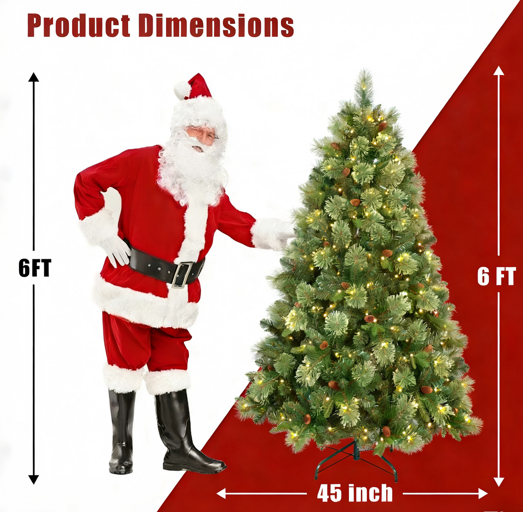 Makeatree Prelit Artificial Christmas Tree Carolina Pine (TUL-L)