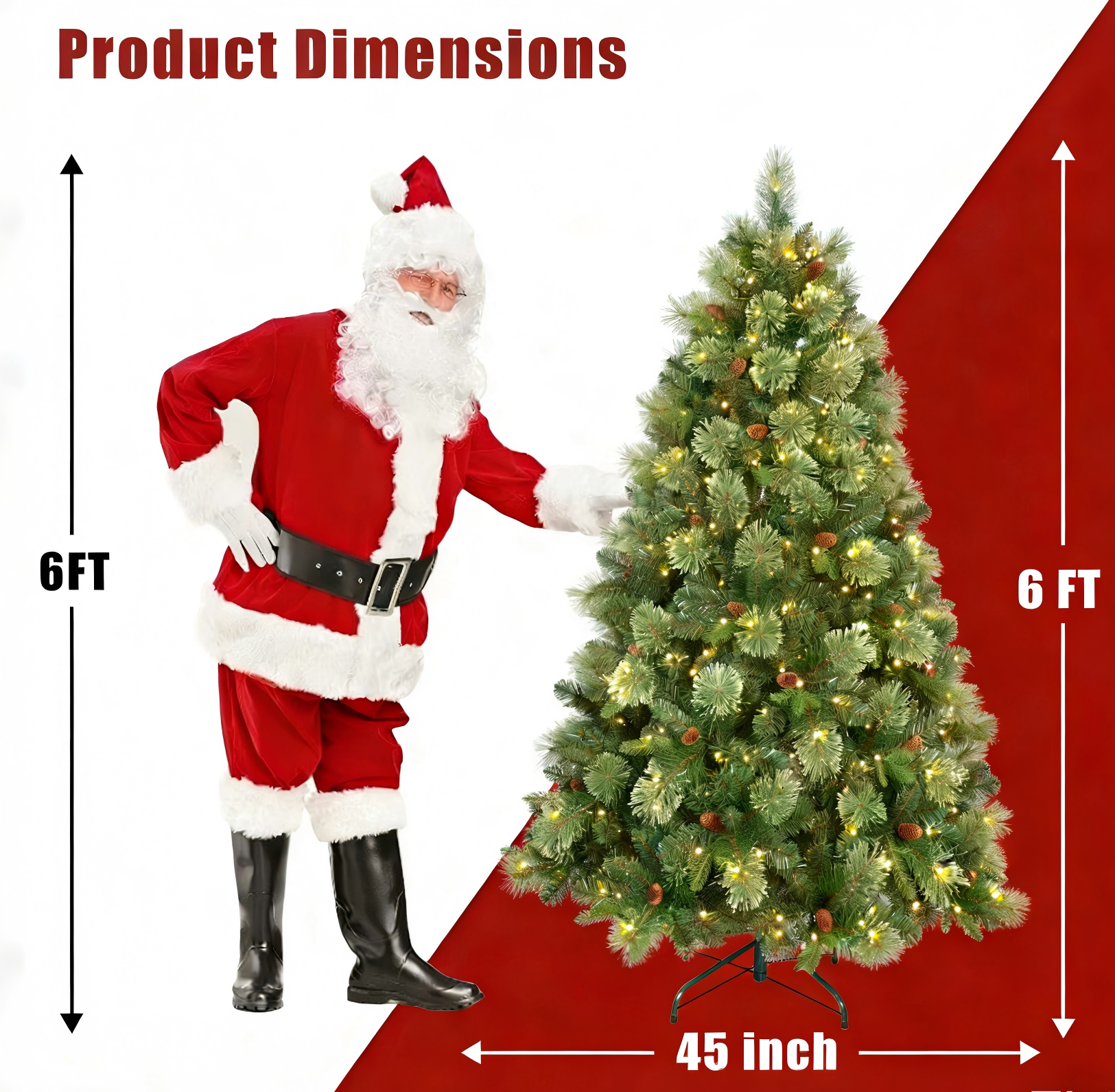 Makeatree Prelit Artificial Christmas Tree Carolina Pine (TUL-L)