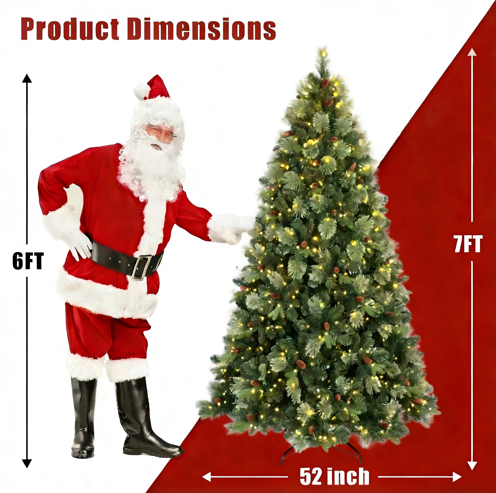 Makeatree Prelit Artificial Christmas Tree Carolina Pine (TUL-L)