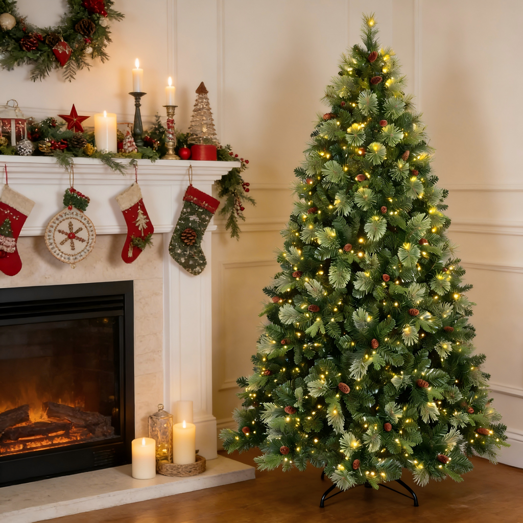 Makeatree Prelit Artificial Christmas Tree Carolina Pine (TUL-L)