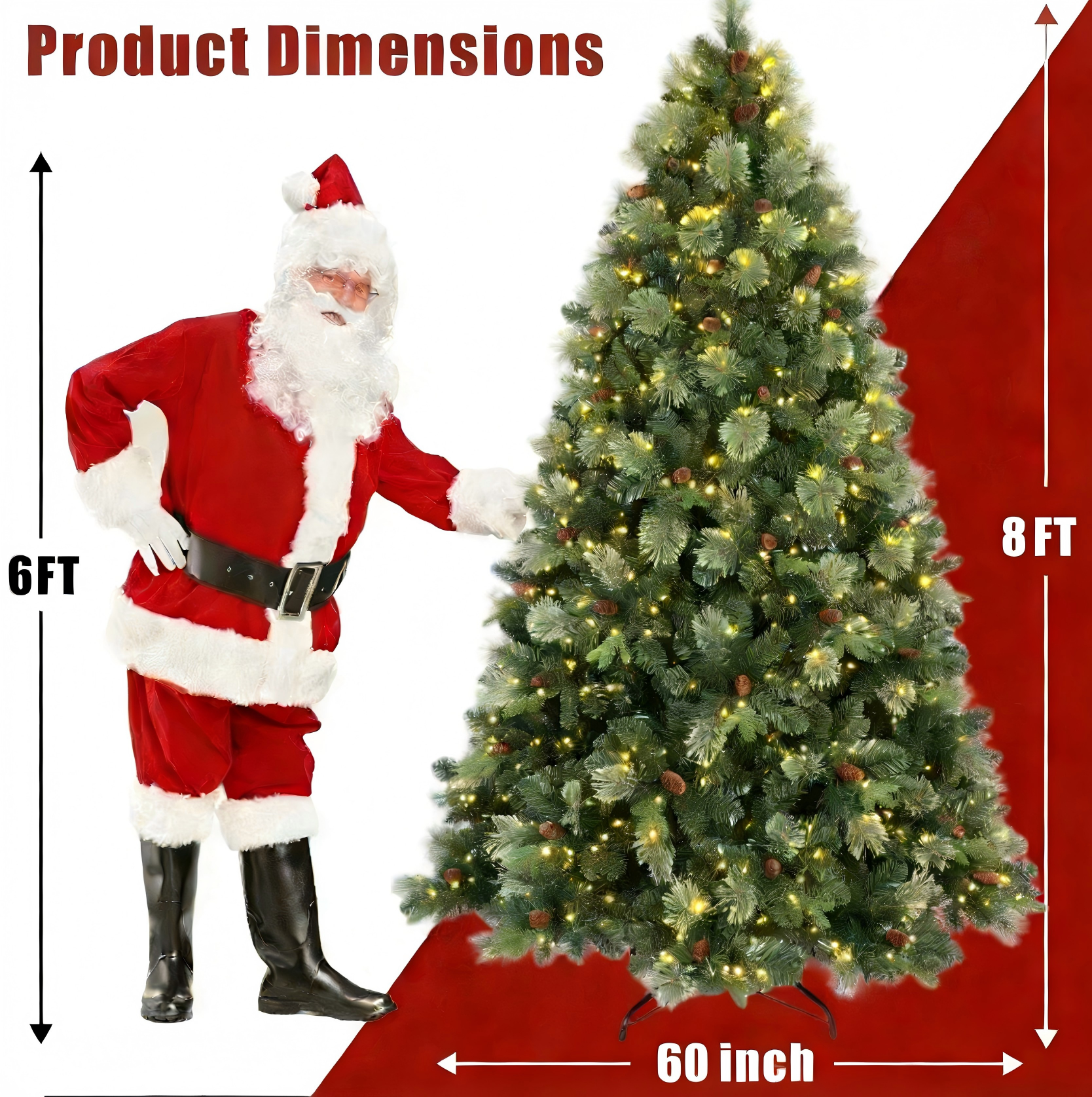 Makeatree Prelit Artificial Christmas Tree Carolina Pine (TUL-L)