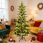 Makeatree Sparse Aspen Fir Christmas Tree Pre-Lit Layered Green Artificial Tree (WPS-T-L)