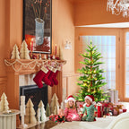 Makeatree Sparse Aspen Fir Christmas Tree Pre-Lit Layered Green Artificial Tree (WPS-T-L)