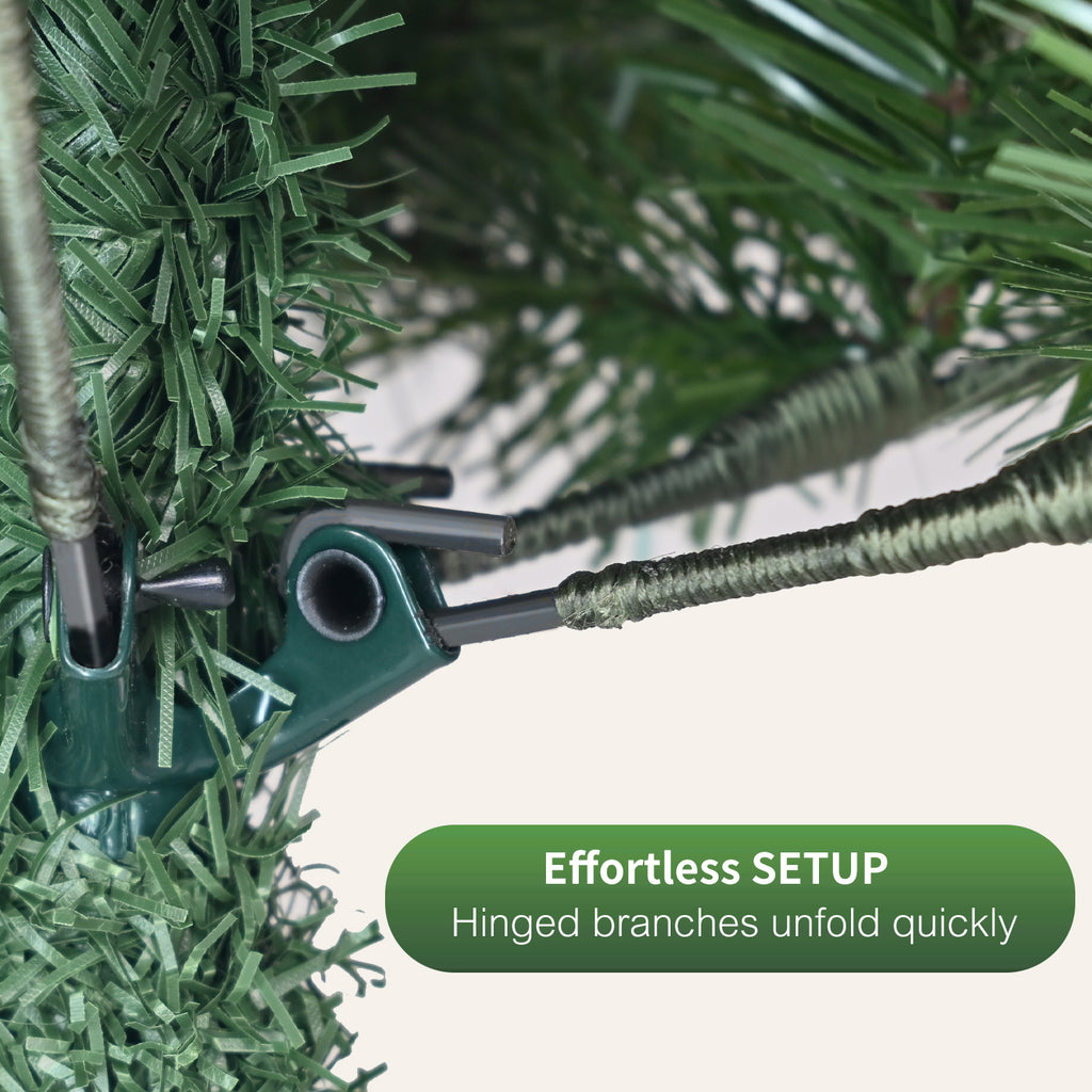 Makeatree Green Christmas Tree 6ft Unlit Full Artificial Tree with Hinged Branches (YAA)