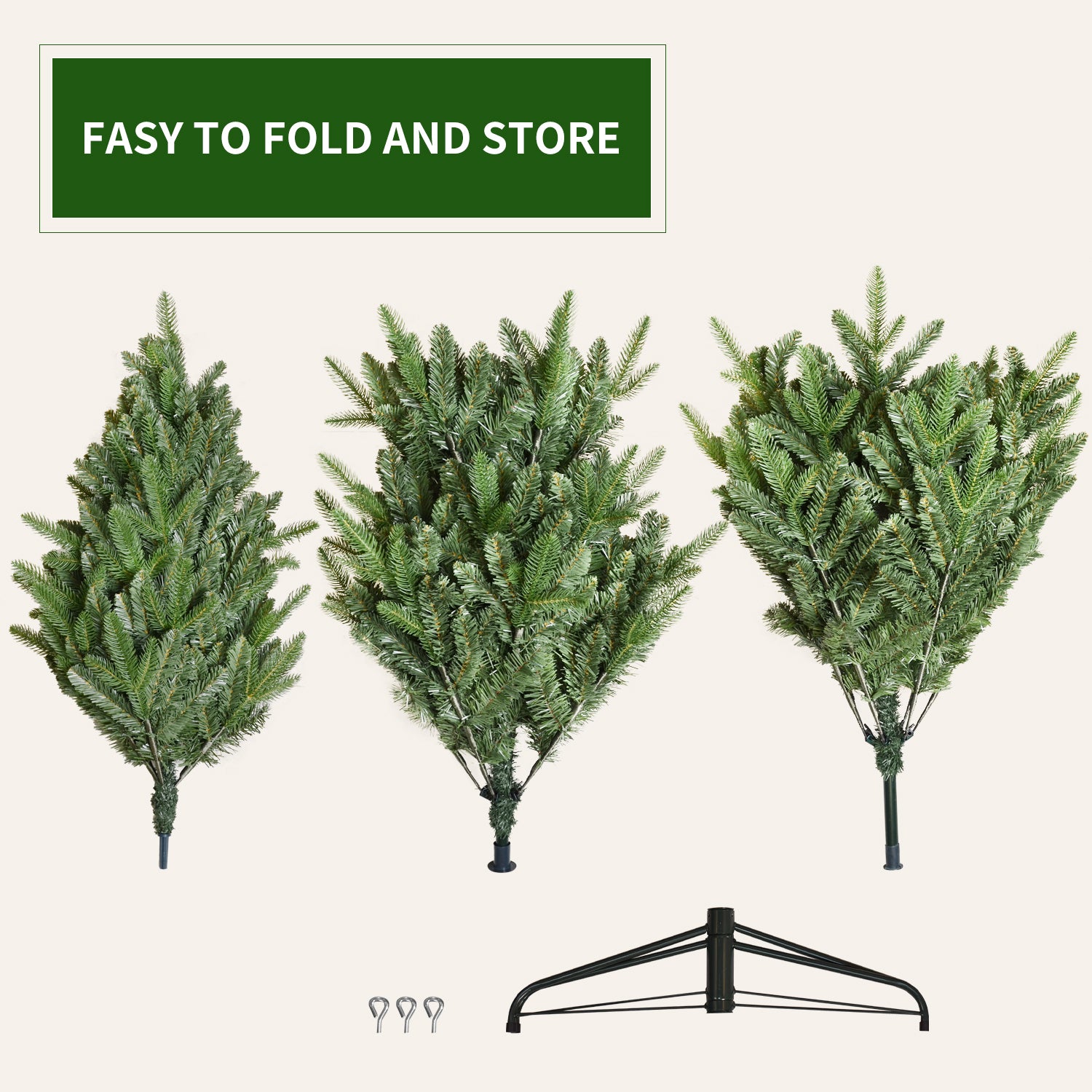 Makeatree Green Christmas Tree 6ft Unlit Full Artificial Tree with Hinged Branches (YAA)