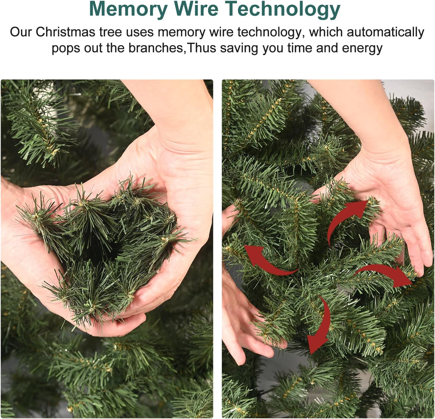 Makeatree Pencil Christmas Tree 4-9ft Unlit Slim Skinny Spruce Artificial Xmas Tree (HTC)