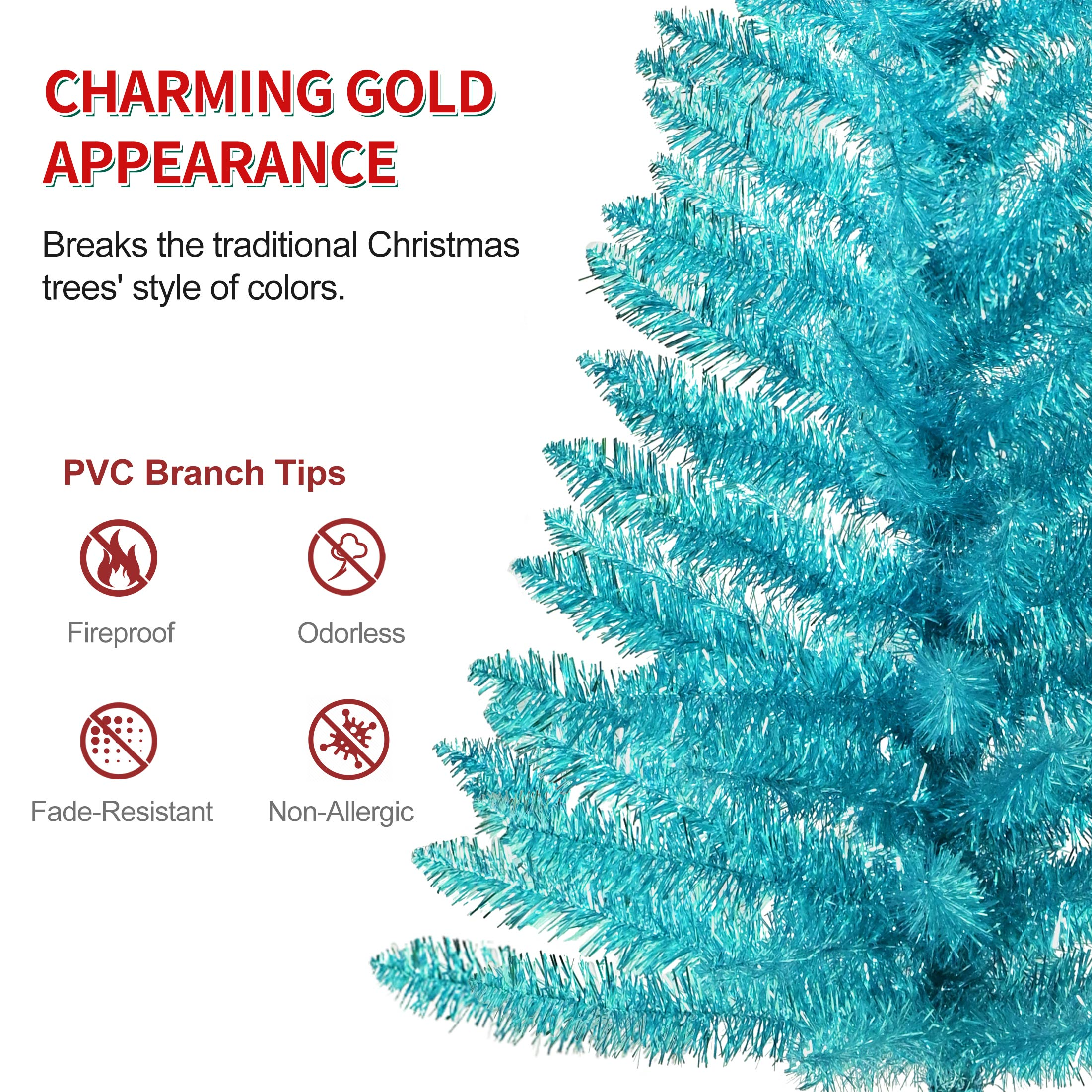 Makeatree 4 ft Green Artificial Christmas Tree with 50 Lights，112 Branch Tips Mini Holiday Party Xmas Tree w/Stand